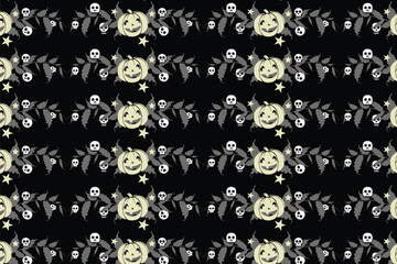Dark Botanical Halloween Seamless Pattern elegant botanical gothic ink style  seamless pattern perfect for gothic Halloween fabric, stationery, and wallpapers