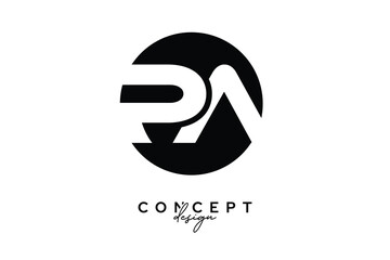 PA Creative Negative Space Circle Monogram Logo Design