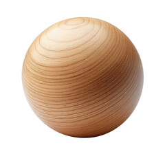 wooden sphere isolated on white background