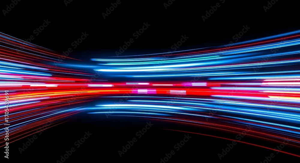 Aufkleber dynamic abstract background with vibrant red and blue light trails creating a stunning futuristic ef