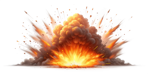 Dynamic Fire Explosion with Debris and Smoke – Transparent Background VFX Overlay
Intense Energy Burst Explosion with Flames and Debris – Action Scene Visual Effect