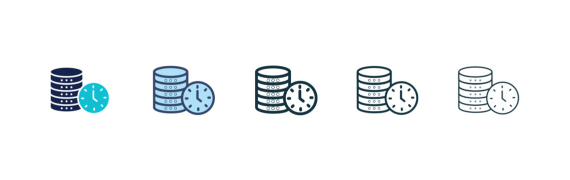 Real time data icons vectors for apps and web.