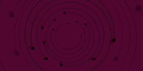 Technological background with radial line attach with circle | Abstract futuristic concept cut off circle with eminence color background