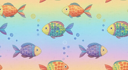 Cute colorful fish pattern