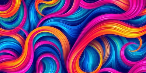 Abstract swirling strands of hair, forming a repeating seamless design,  red,  paper