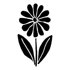 Black floral silhouette vector illustration