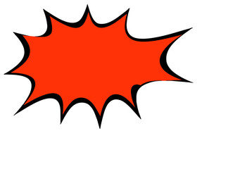 Orange comic burst on transparent background.