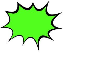 Lime green burst shape on transparent background.