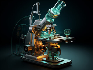 Ultra Modern Laboratory Microscope in Clinical Use