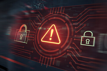 Cyber Security Attack Alert Warning Concept