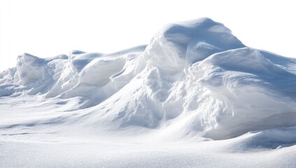 Snowy mounds against a white backdrop.  A landscape of  soft, sculpted snowdrifts