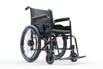 Black wheelchair, modern design, isolated