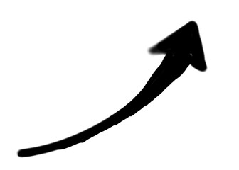 upward curving arrow showing growth, trend, or direction