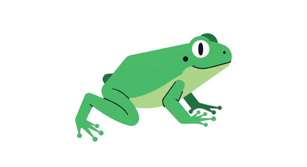 Naklejka premium Green Frog Illustration on White Background.