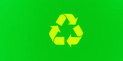 Obraz premium Green recycle bin sign with arrows indicating waste disposal, junk, vector