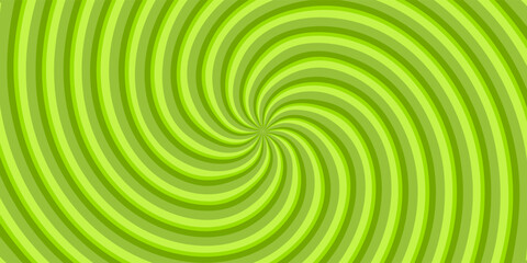 Abstract green background with hypnotic wavy lines pattern. Fresh and natural background