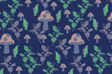 Botanical Halloween Seamless Pattern elegant botanical gothic orchid  style seamless pattern perfect for gothic Halloween fabric, stationery, wallpapers