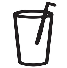 vector illustration of  glass with straw icon
