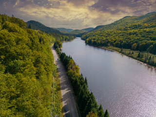 the river in the mountains