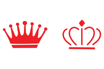 Red crown icon vector, hand drawn doodle style king queen crown logo, majestic tiara. Royal crown icon symbol coronation tiara sign © GraphicsHub