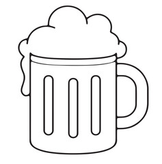 vector illustration of  mug of braver icon with foam