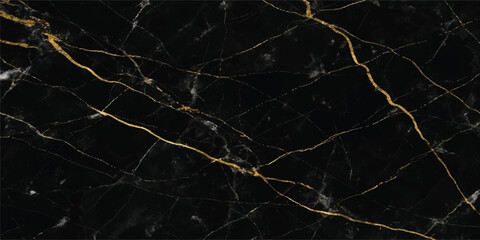 Elegant black marble with striking gold veins for luxurious interior design applications