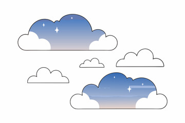 Obraz premium vector illustration of clouds