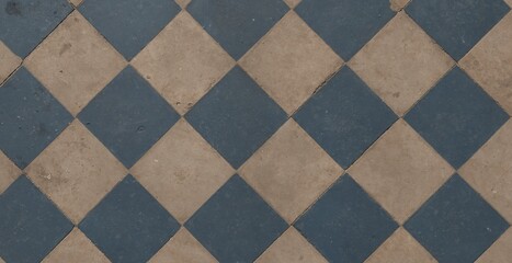 High Quality Seamless Distressed Blue and Gray Diamond Tile Texture