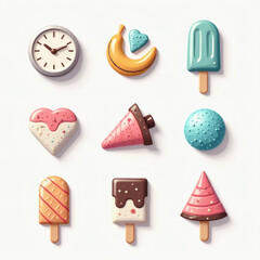 Beneath a Clock's Gentle Gaze, a Whimsical Symphony of Frozen Delights and Playful Curiosities Unfurls