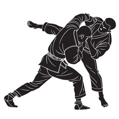 Black sambo Silhouette Vector, High Quality Illustration on White Background