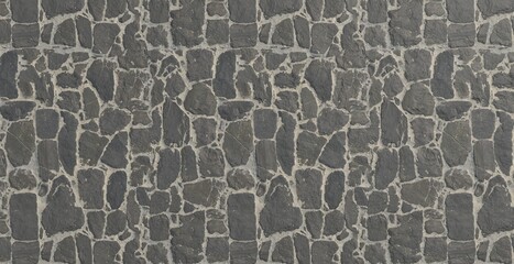 High Quality Seamless Irregular Dark Stone Pavement Texture