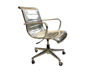 Silver office chair isolated on transparent background