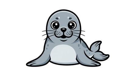 Obraz premium Cute Cartoon Seal Animal Illustration.