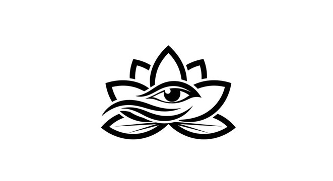 Mystical lotus flower with an all seeing eye symbol.