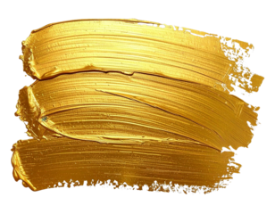  Textured Gold Paint Brushstroke Swash, Transparent Background PNG