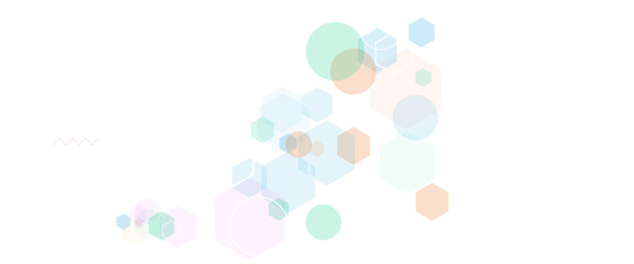 Geometric abstract background with colorful hexagons and circle. Vector hexagons pattern.