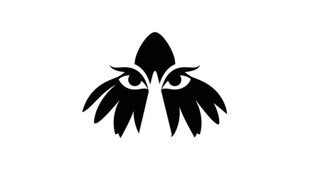 Minimalist black and white owl eyes logo design.