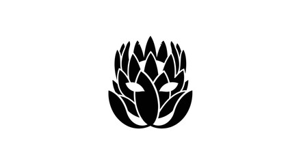 Creative nature logo combining a lotus flower and a masquerade mask.
