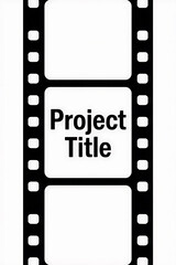 Obraz premium Bold text overlayed on film reel, signifying a creative project's title and initial stage.