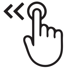 vector illustration of hand swipe left icon