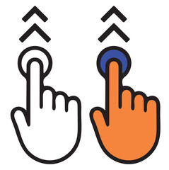 vector illustration of hand swipe up icon
