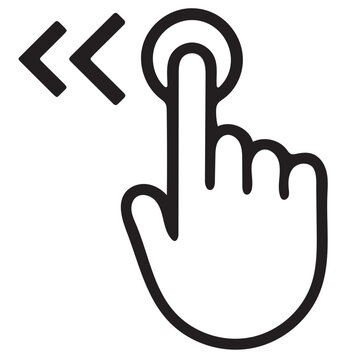vector illustration of hand swipe left icon