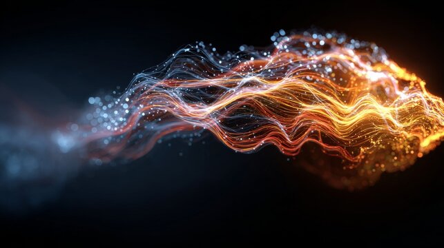 Exploring the dynamics of big data in modern technology landscapes. Data network. Future insights: engaging with vast data via virtual interfaces. Network communication. Communication lines.