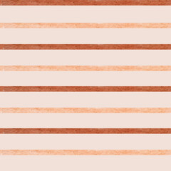 Seamless pattern of horizontal brown stripes, hand-drawn in watercolor.