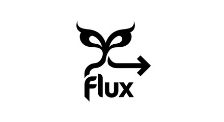 Creative Flux logo design with an abstract symbol and arrow.