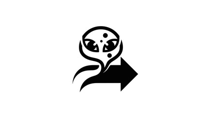 Biohazard contamination spread icon with arrow symbol.