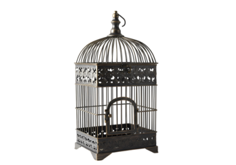Elegant Birdcage: Decorative Metal Cage for Home Decor