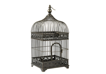 Ornate Antique Birdcage: Elegant Home Decor