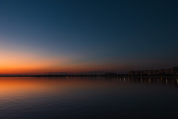 sunset over the lake