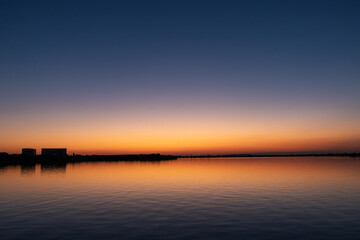 sunset over the river